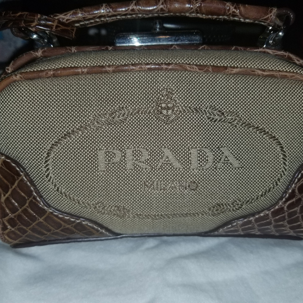 Prada Logo Jacquard mini clutch - Picture 3 of 8